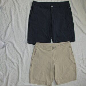Lot of 2 Lululemon Commission Shorts Men's 33 Classic Fit 9" Stretch Flat Front